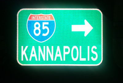KANNAPOLIS Interstate 85, North Carolina route road sign 18''x12'', Charlotte