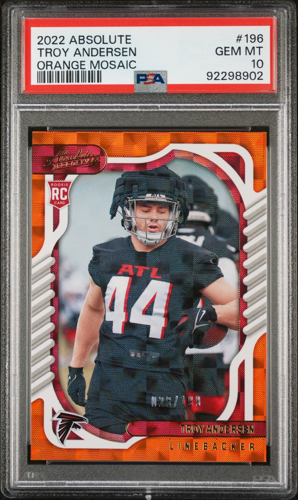 Troy Andersen Panini Absolute #196 Orange Mosaic