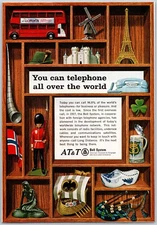 1967 AT&T Bell System You Can Phone All Over The World Beer Stein Print Ad
