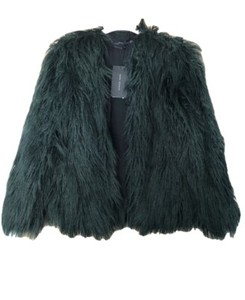 zara green fur jacket