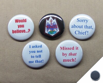 Get Smart! 5 Magnet Set 1.25'' Sorry About That, KAOS, Would You Believe, Missed 