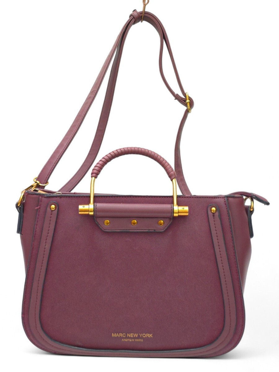 Andrew Marc New York Burgundy Bag with Adjustable Shoulder Cross