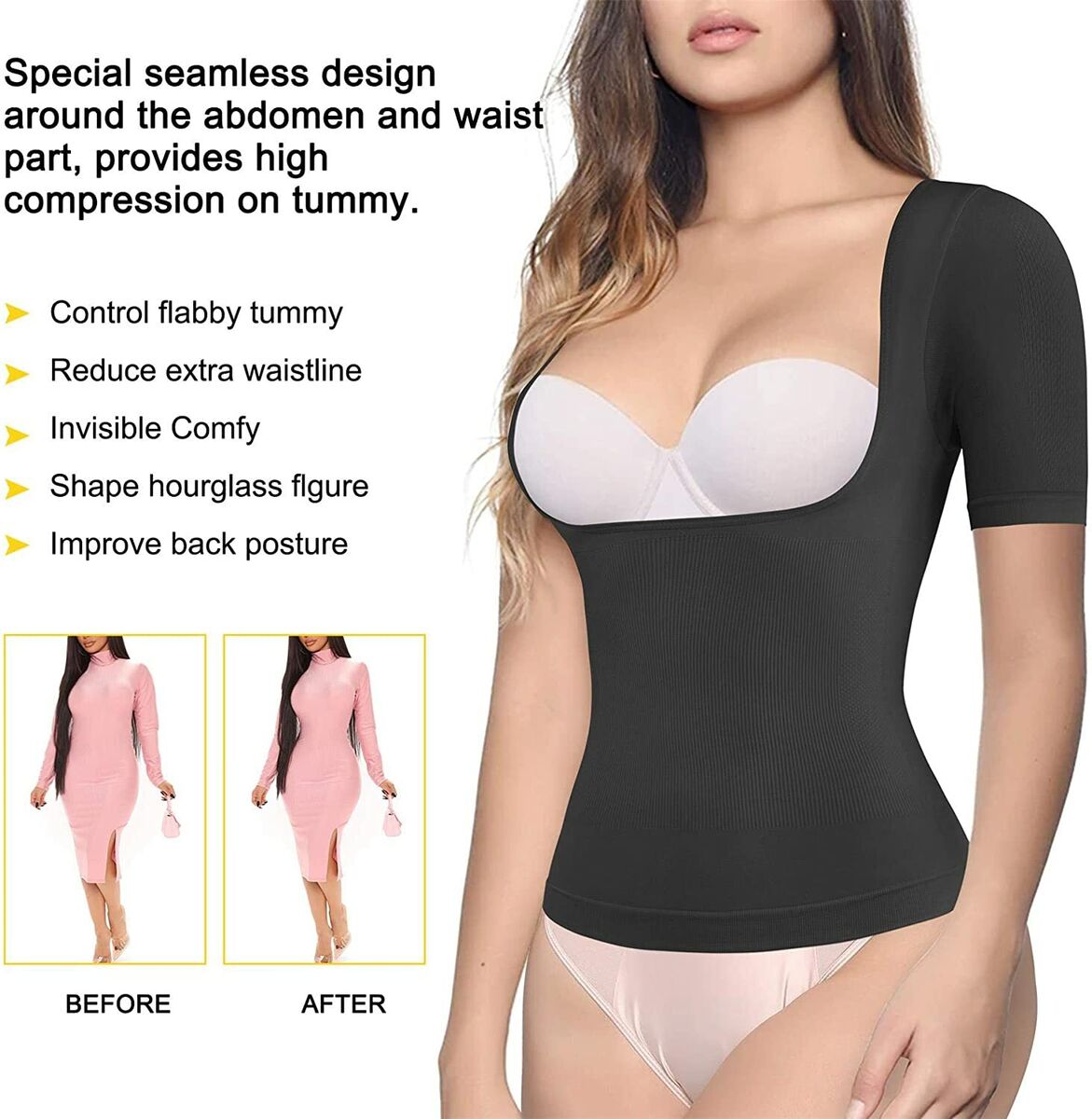 BRABIC Shapewear for Women Tummy Control Basic Compression Tank Tops Waist  Cinch