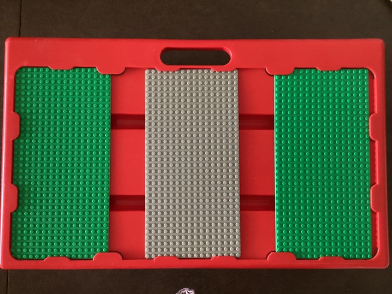 Lego Lap Table Storage Tray - Red with Sliding Green and Gray Base