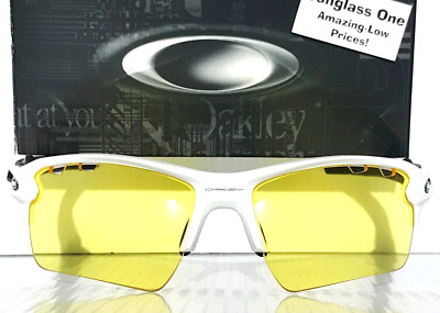 NEW Oakley FLAK 2.0 White GALAXY Yellow Amber Vented Lens Sunglass