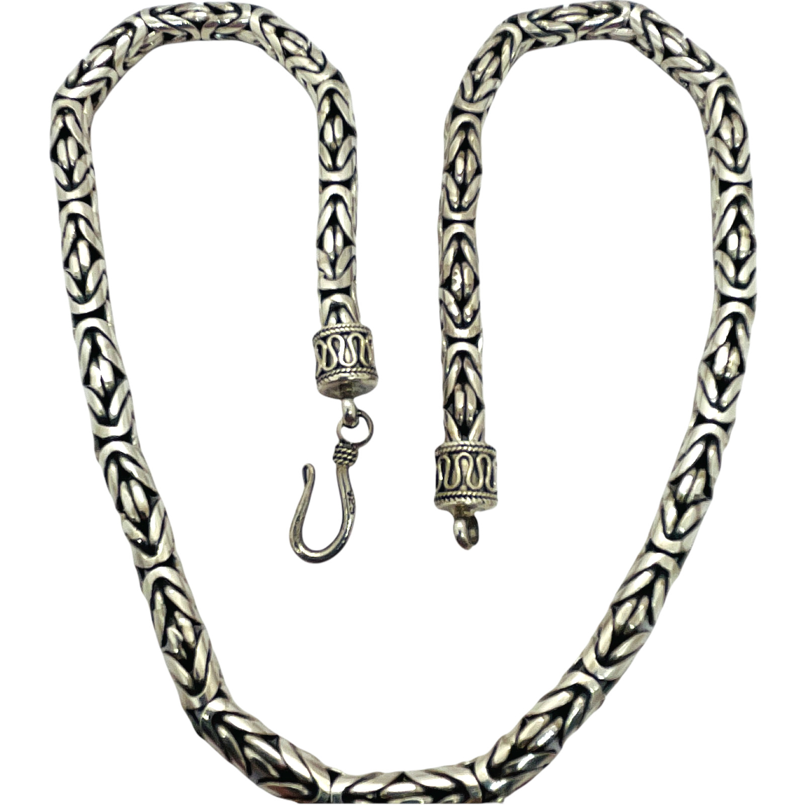 BALI Solid Sterling Silver 75 Grams Byzantine Cha… - image 1