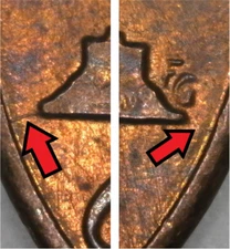 1983-P Philadelphia Lincoln Memorial Penny/Cent Die Cracks Error/Variety Circ.