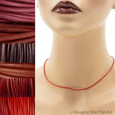 Red Leather Cord Necklace Custom Handmade choker up to 36 inches 16 22 24 30 18