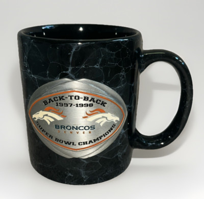 1997-98 NFL Denver Broncos Back to Back Superbowl Champs Coffee Mug Pewter Logo