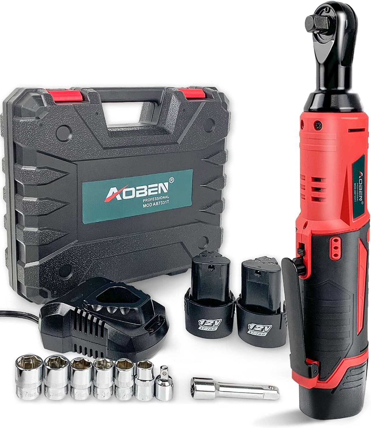 Cordless Electric Ratchet Wrench Set - 3/8