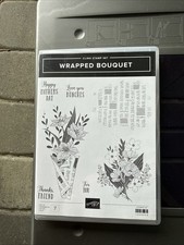 RETIRED Stampin Up WRAPPED BOUQUET Set Of 7 Clear Mount Stamps Set 154550