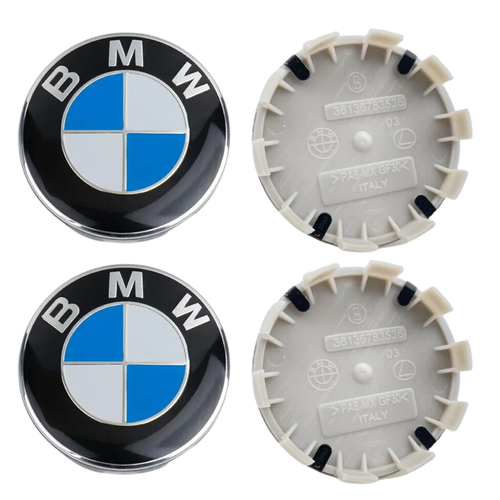 Capuchon Central de Jante Moyeu Set 4 BMW X1 X3 X4 X5 X6 X7 56mm Noir - Picture 11 of 12