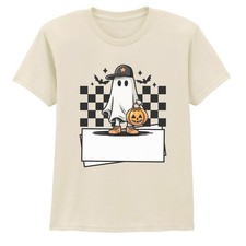 Ghost Pumpkin Trick Or Treat Halloween Kids T-Shirt Spooky Fun -a