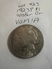 1923 Whisker Jaw Peace Dollar- Nice BU.  Rare Vam-1A   lot 924 923