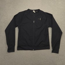 Under Armour Full Zip Jacket Womens Small Black All Season Lightweight Athletic