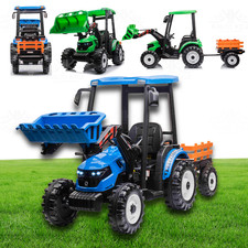 Kids Electric Ride On TRACTOR With TRAILER | 24V | Front Loader | High Roof + RC