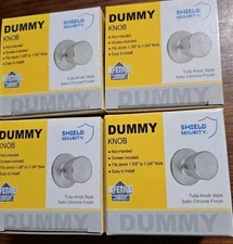 (QTY 4) Shield Security Dummy Tulip Knob Style Satin Chrome Finish Non Handed