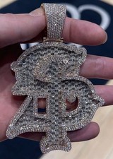 2.50ct Round Real Moissanite Men's Custom Any Letter Pendant 925 Silver