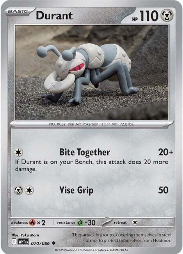 Pokemon Durant (70/325) White Flare NM