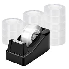 Desktop Tape Dispenser, 1 Pack Tape Holder withRolls Transparent Rolls 12