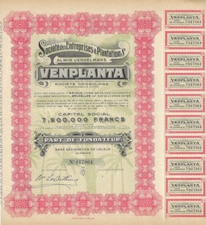 Societe des Entreprises & Plantations Alwin Vendelmans VENPLANTA 1929