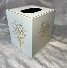 Andre Richard Facial Tissue holder Cube Cover White Vintage