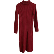 BB Dakota by Steve Madden Turtleneck Midi Sweater Dress Sz Medium in Wine NWT