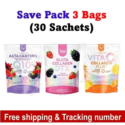 3 X JOJI Astaxanthin Q10 Plus Collagen Vit C DTX Secret Young 10 Sachets