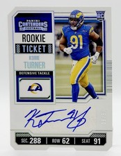 2023 Panini Contenders Ticket Stub #153 Kobie Turner RC Auto 9/91 Rams