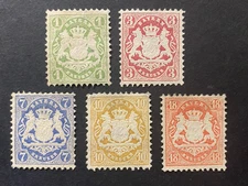 Old Germany / Bavaria Bayern 1875 Mi 32/36,  MH set