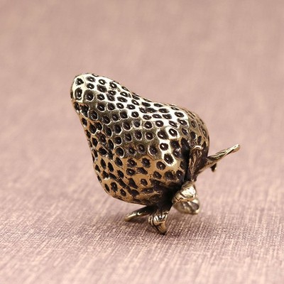 1pc reiner Kupferfrucht Erdbeer -Schmuck -Nachahmung Kupferhandwerk (golden)