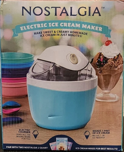 Nostalgia Electric Ice Cream Maker, Gelato, Frozen Yogurt, or Sorbet NEW