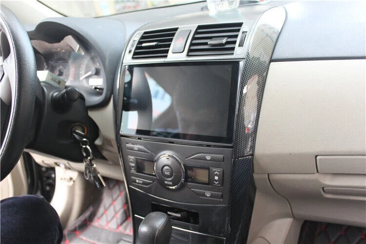 Cubierta de fibra de carbono ABS de salida de aire de consola central para Toyota Corolla 07-13 Foto 3 de 4