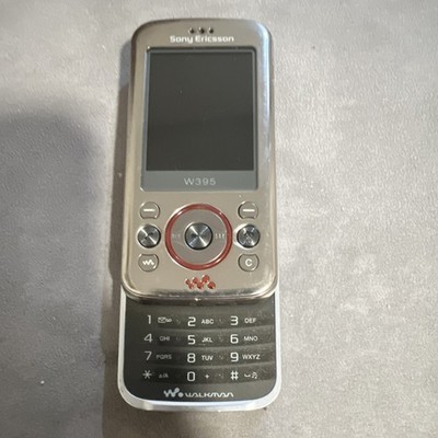 Sony Ericsson W395 Walkman Slider Handy Mobiltelefon, Silber/Rot, 8 MB
