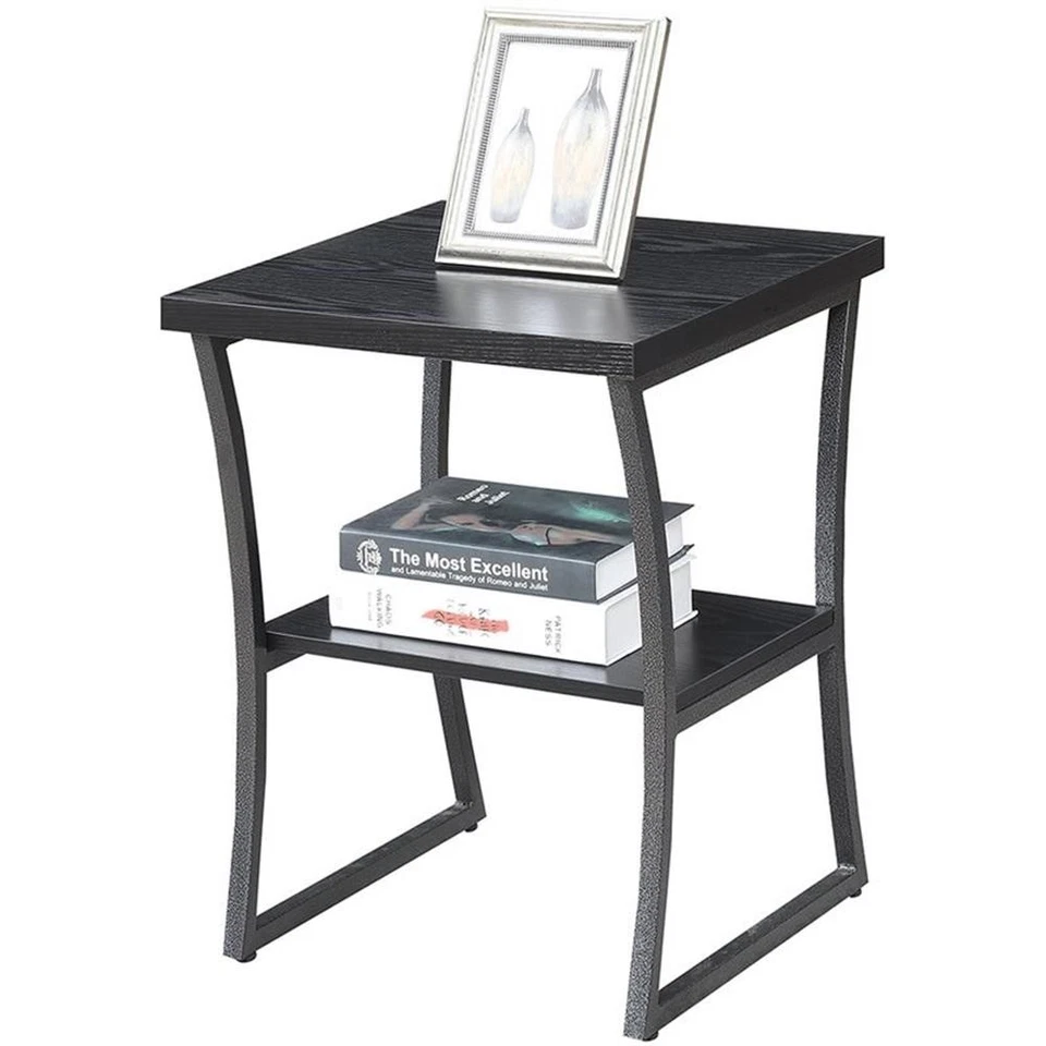 Convenience Concepts X-Calibur 18" Square End Table in Black Wood Finish - Image 3 of 4