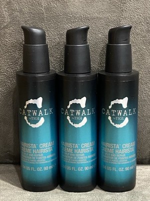 CATWALK HAIRISTA CREAM FOR SPLIT END REPAIR LEAVE-IN HAIR - 3 PACK! - 3.04 OZ EA