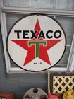 Vintage Large Rare Texaco Star Gasoline Station Pump Heavy Porcelain Metal Sign