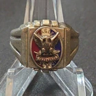 Vintage Sterling Silver Enamel Eagle Scout Ring Size 10