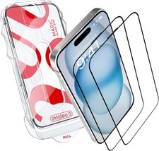 Tempered Glass Screen Protector for iPhone 15 9H Hardness Oleophobic Coating Edg