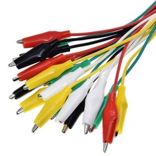 10PC Double-ended Wire Crocodile Alligator Clips Test Leads Jumper Cables 50CM