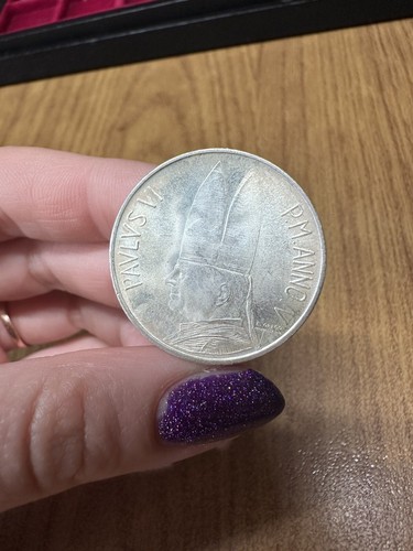 Coin Vatican City Paul VI 500 Lire 1966 Silver AJ