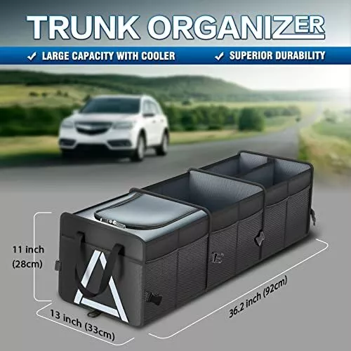 K KNODEL Sturdy Car Trunk Organizer with Premium Insulation Cooler Bag  Heavy