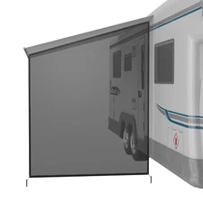 Goplus 9' x 7' RV Awning Side Shade Durable Outdoor Mesh Screen Sunshade Black