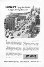 Sinclair Oil Print Ad Gas Oil Advertising City of Stockholders Vintage 1951