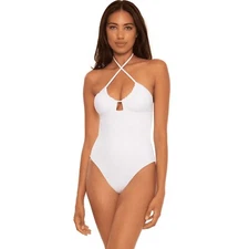 Becca by Rebecca Virtue L56701 Womens White Candice One-Piece Swimsuit Size L