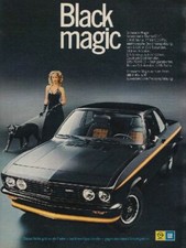Opel Manta A Black magic - Reklame Werbeanzeige Original-Werbung 1975