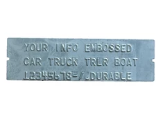 Embossed Steel Trailer Truck Car Equip ID Data  Frame Plate Custom Made In USA
