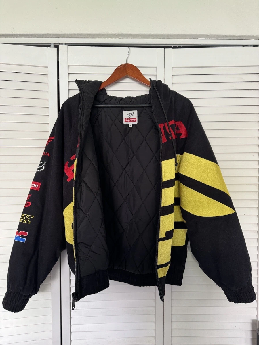 Supreme Honda Fox Racing Puffy Zip Up Jacket Black FW19 Size Medium