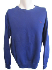 VINTAGE POLO RALPH LAUREN NAVY CREWNECK SWEATSHIRT medium RED PONY