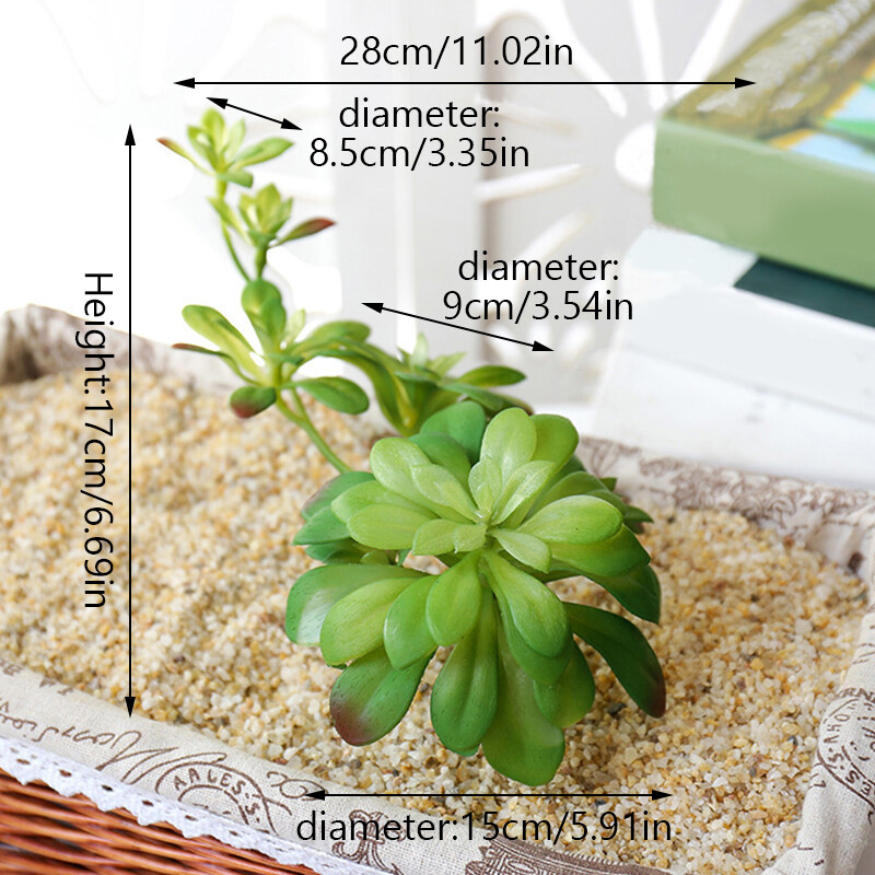 Simulated Succulent Cactus Fake Greenery Plants DIY Potted Bonsai Home